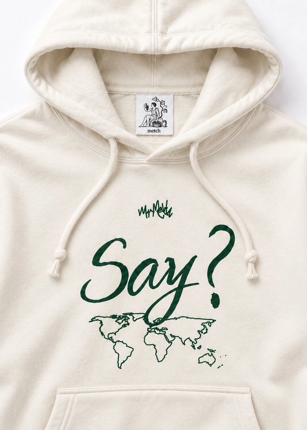 Say? cream hoodie
